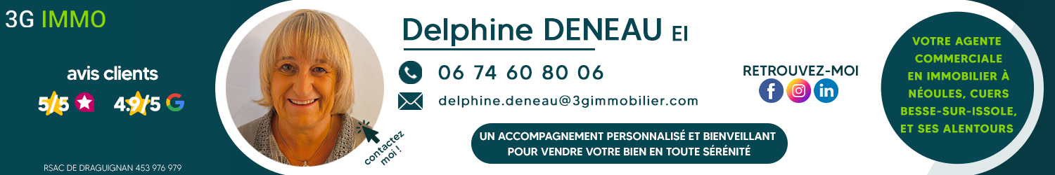 Agent immobilier 3G Immo Delphine Deneau à Cuers (Var) - spécialiste en financement d’EHPAD