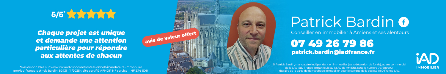 Agent immobilier IAD France Patrick Bardin à Amiens (Somme) - spécialiste en financement d’EHPAD