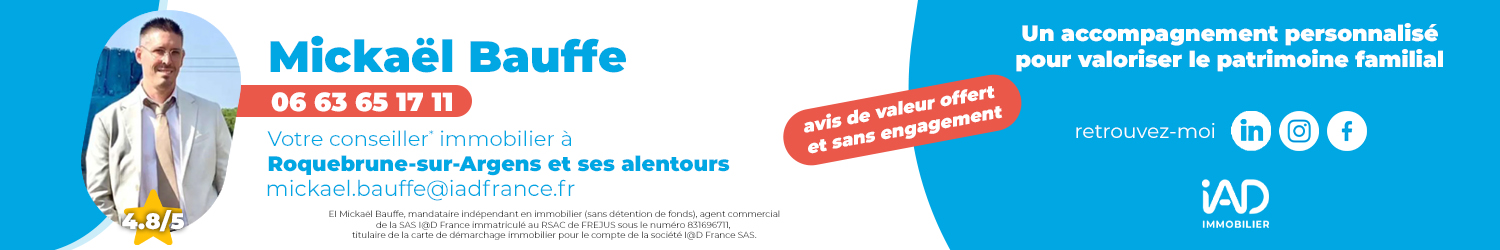 Agent immobilier IAD France Mickaël Bauffe à Roquebrune-sur-Argens (Var) - spécialiste en financement d’EHPAD