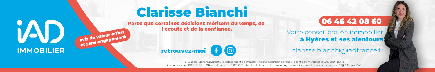 Agent immobilier IAD France Clarisse Bianchi à Hyères (Var) - spécialiste en financement d’EHPAD