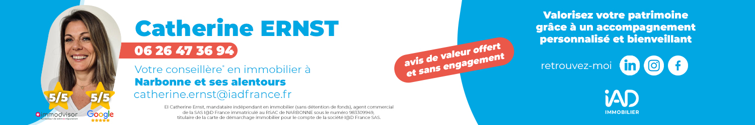 Agent immobilier IAD France Catherine Ernst à Narbonne (Aude) - spécialiste en financement d’EHPAD