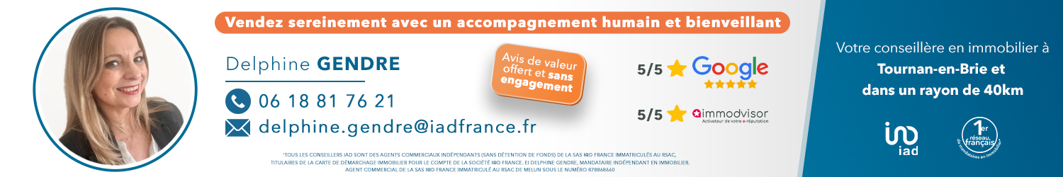 Agent immobilier IAD France Delphine Gendre à Tournan-en-Brie (Seine-et-Marne) - spécialiste en financement d’EHPAD