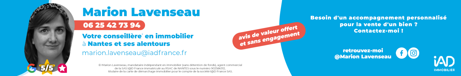 Agent immobilier IAD France Marion Lavenseau à Nantes (Loire-Atlantique) - spécialiste en financement d’EHPAD