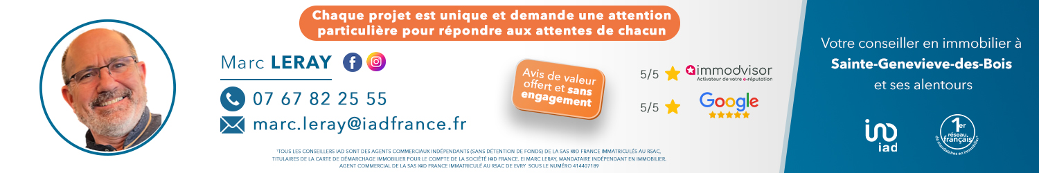Agent immobilier IAD France Marc Leray Sainte-Geneviève-des-Bois (Essonne) - spécialiste en financement d’EHPAD