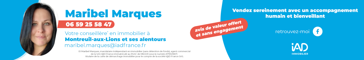 Agent immobilier IAD France Maribel Marques à Montreuil-aux-Lions (Aisne) - spécialiste en financement d’EHPAD