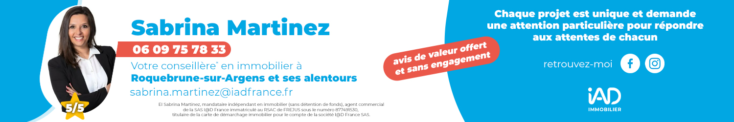 Agent immobilier IAD France Sabrina Martinez à Roquebrune-sur-Argens (Var) - spécialiste en financement d’EHPAD