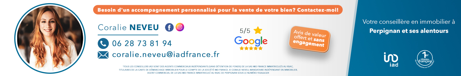 Agent immobilier IAD France Coralie Neveu à Perpignan (Pyrénées Orientales) - spécialiste en financement d’EHPAD