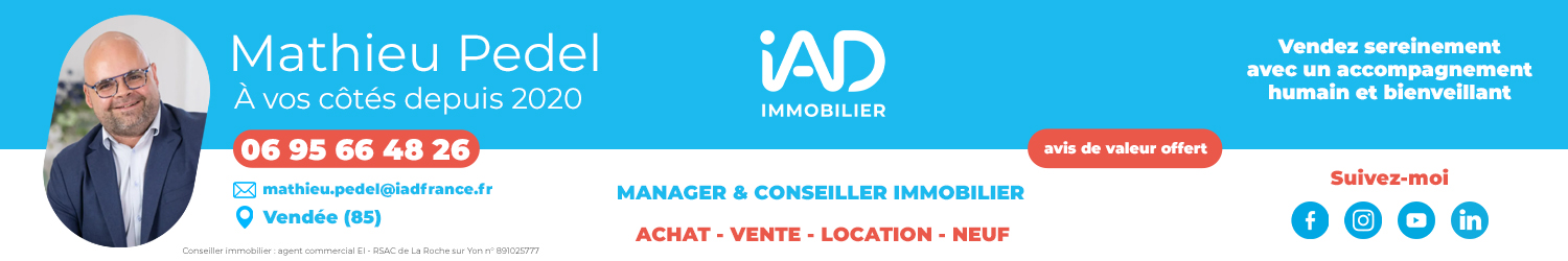 Agent immobilier IAD France Mathieu Pedel à La-Roche-Sur-Yon (Vendée) - spécialiste en financement d’EHPAD
