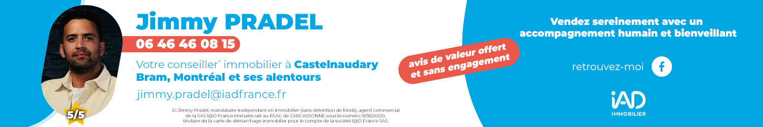 Agent immobilier IAD France Jimmy Pradel à Bram (Aude) - spécialiste en financement d’EHPAD