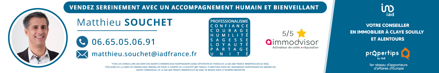 Agent immobilier IAD France Matthieu Souchet à Claye-Souilly (Seine-et-Marne) - spécialiste en financement d’EHPAD