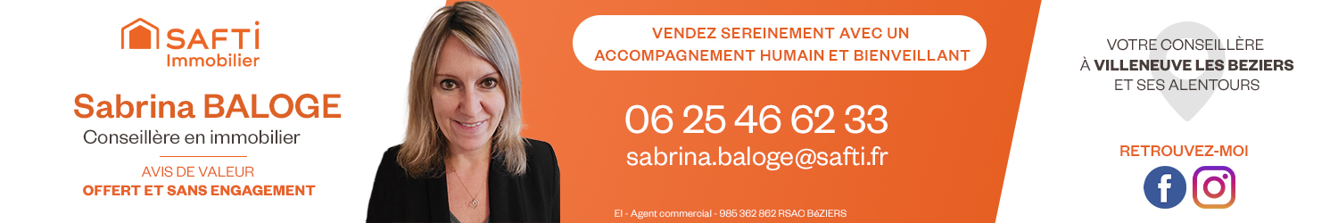 Agent immobilier SAFTI Sabrina Baloge à Villeneuve-lès-Béziers (Hérault) - spécialiste en financement d’EHPAD