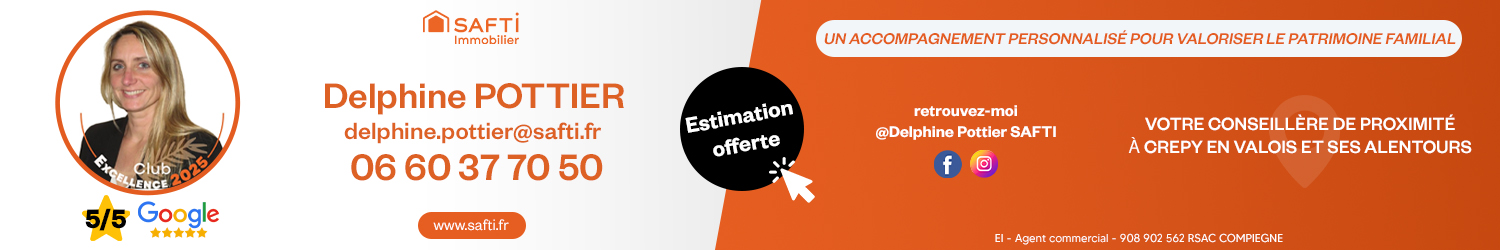 Agent immobilier SAFTI Delphine Pottier à Crepy-en-Valois (Oise) - spécialiste en financement d’EHPAD