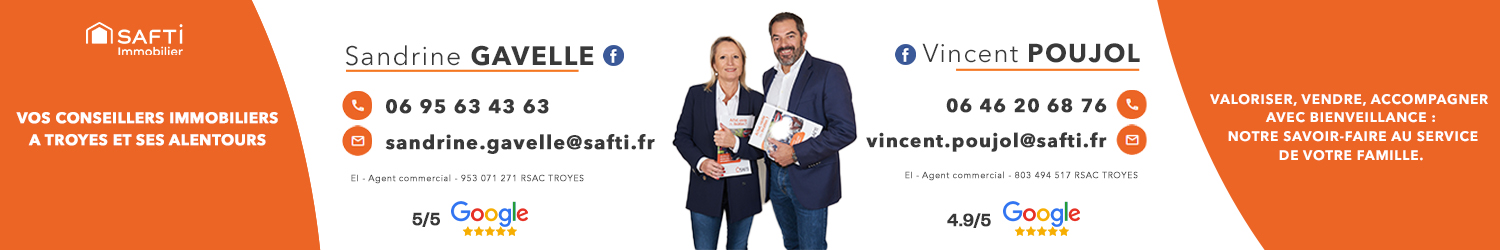Agent immobilier SAFTI Sandrine Gavelle et Vincent Poujol à Troyes (Aube) - spécialiste en financement d’EHPAD