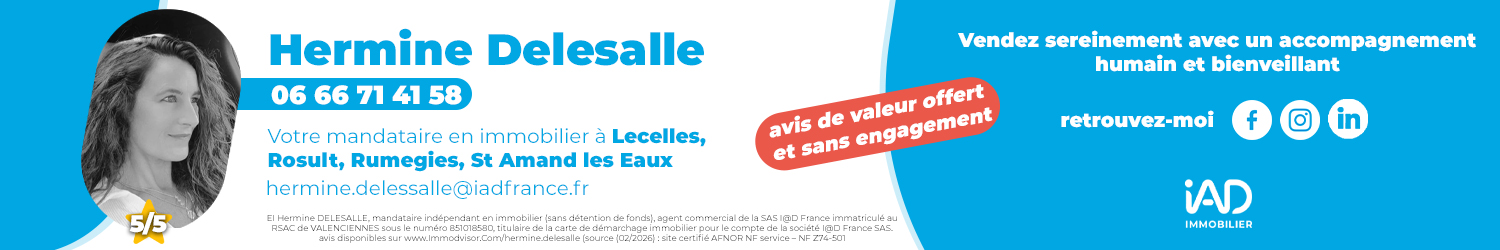 Agent immobilier IAD France Hermine Delesalle à Lecelles (Nord) - spécialiste en financement d’EHPAD