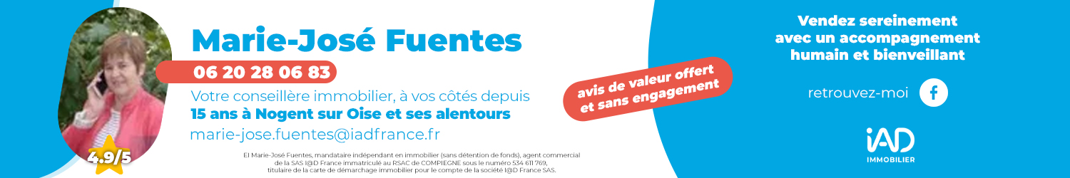Agent immobilier IAD France Marie-José Fuentes à Nogent-sur-Oise (Oise) - spécialiste en financement d’EHPAD