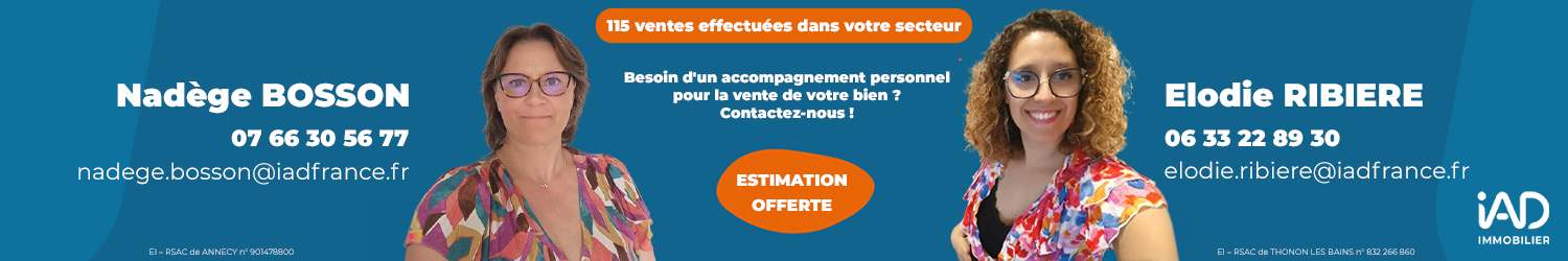 Agent immobilier IAD France Nadège Bosson Elodie Ribière à Bonne (Haute-Savoie) - spécialiste en financement d’EHPAD