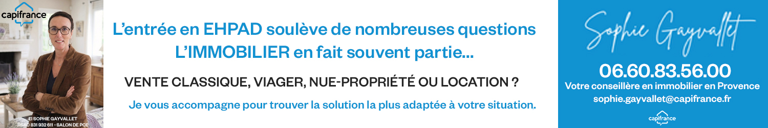 Agent immobilier Capifrance Sophie GAYVALLET à Velaux (Bouches-du-Rhône) - spécialiste en financement d’EHPAD