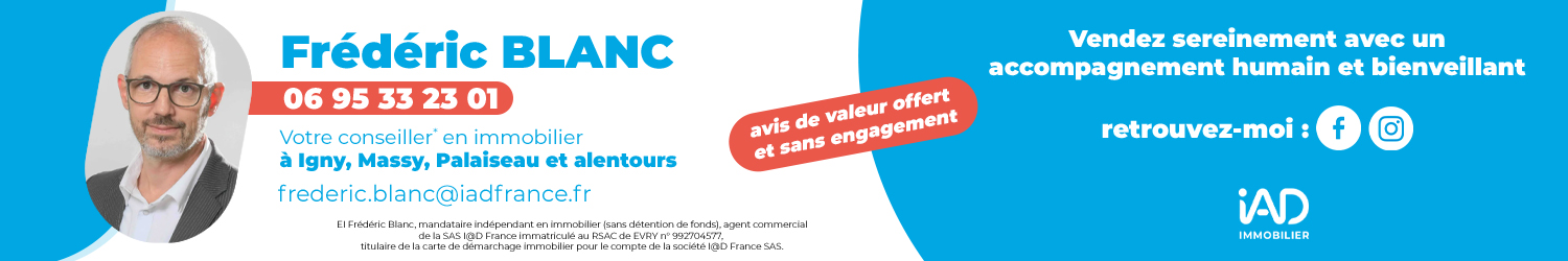 Agent immobilier IAD France Frédéric Blanc à Igny (Essonne) - spécialiste en financement d’EHPAD