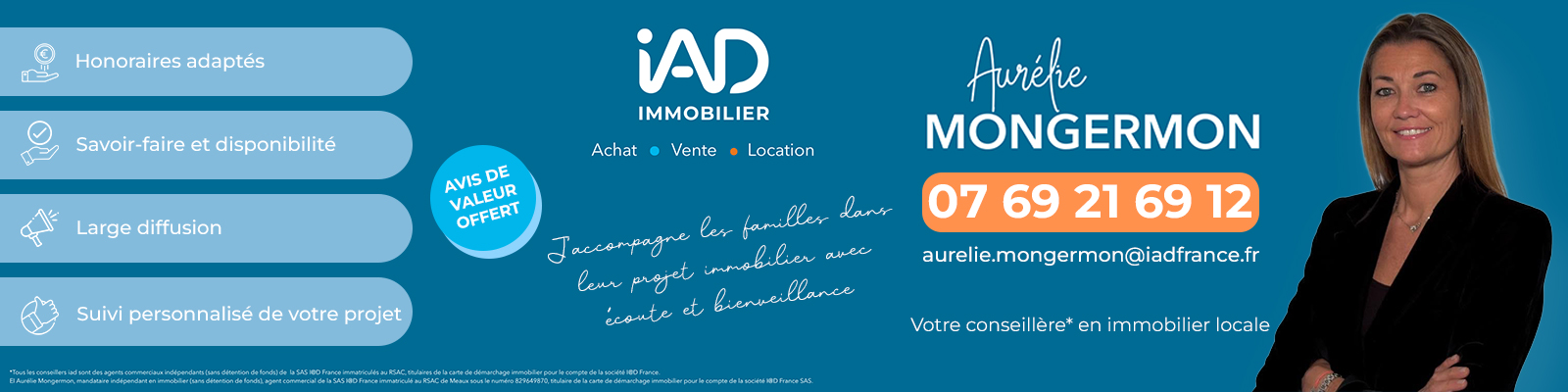 Agent immobilier IAD France Aurelie MONGERMON à Saints (Seine-et-Marne) - spécialiste en financement d’EHPAD